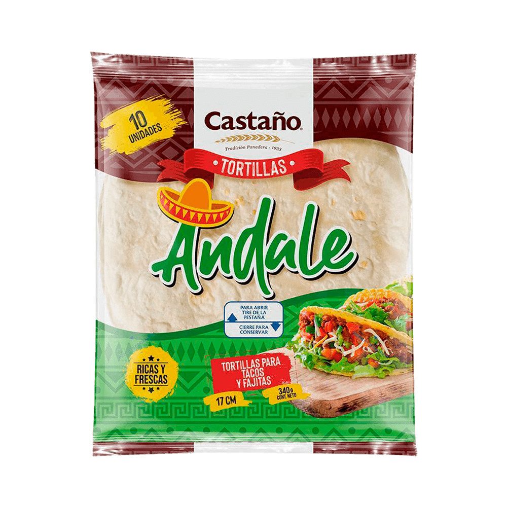 Tortillas Chicas Andale 10 Unid 340 G 17 Cm Castaño A Domicilio Ayf